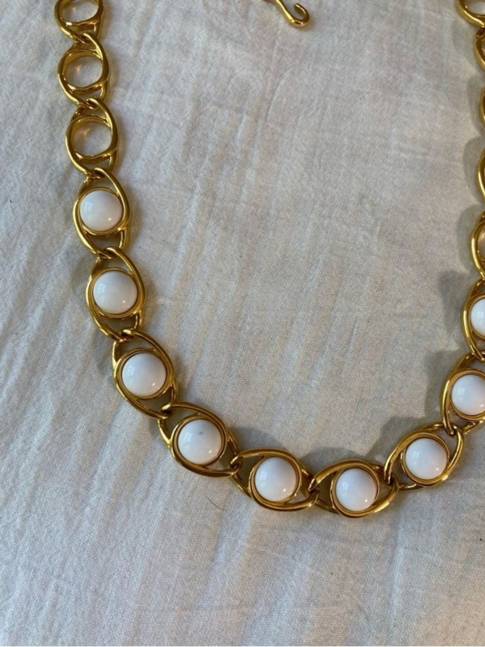 Vintage Napier Faux Pearl Gold-Tone Necklace - Picture 3 of 6